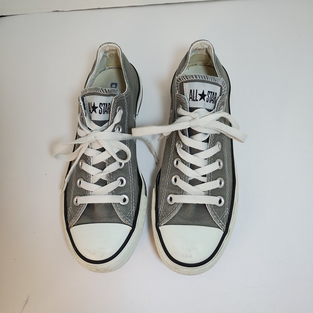 Converse All Star Low Top Gray Canvas Unisex Men 5 Women 7 Sneakers Casual Shoes - Picture 2 of 14